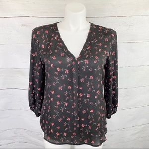 3/$30 Violet + Claire Floral V Neck Blouse